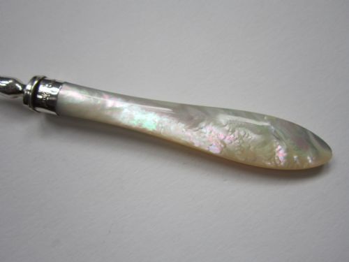 ANTIQUE GEORGE V STERLING SILVER MOTHEROFPEARL CUTLERY SET - ADDITIONAL PHOTO 8