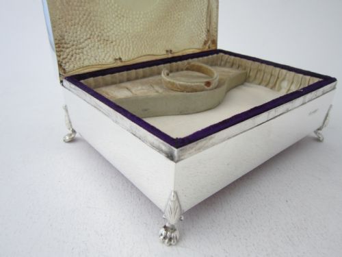 CHESTER ANTIQUE EDWARDIAN STERLING SILVER JEWELLERY BOX 1906 - ADDITIONAL PHOTO 9