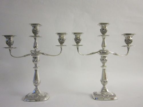 antique edwardian sterling silver candelabra - CATEGORY: ANTIQUE LIGHTING - DATED 1900