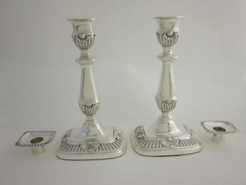 ANTIQUE EDWARDIAN STERLING SILVER CANDELABRA - ADDITIONAL PHOTO 6