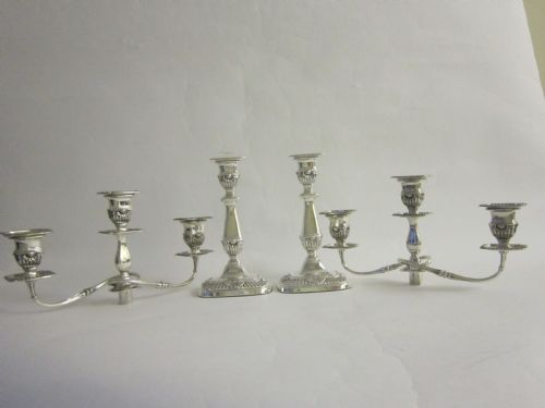 ANTIQUE EDWARDIAN STERLING SILVER CANDELABRA - ADDITIONAL PHOTO 7