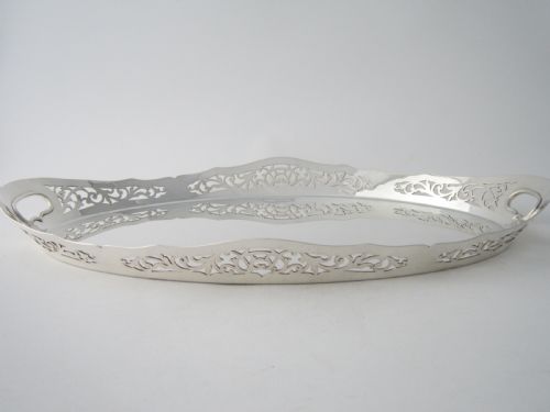 ANTIQUE GEORGE V STERLING SILVER GALLERY TRAY - ADDITIONAL PHOTO 1
