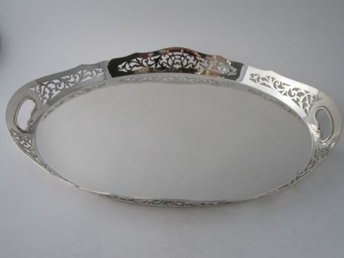 ANTIQUE GEORGE V STERLING SILVER GALLERY TRAY - ADDITIONAL PHOTO 8