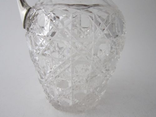 ANTIQUE EDWARDIAN STERLING SILVER CUT GLASS CLARET JUG - ADDITIONAL PHOTO 6