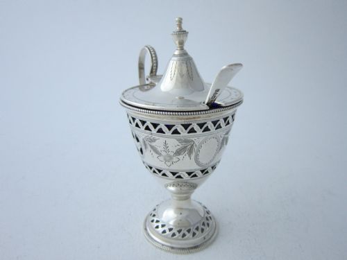 ANTIQUE GEORGE V STERLING SILVER CONDIMENT SET 192830 - ADDITIONAL PHOTO 3