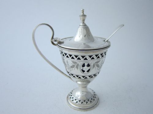ANTIQUE GEORGE V STERLING SILVER CONDIMENT SET 192830 - ADDITIONAL PHOTO 4