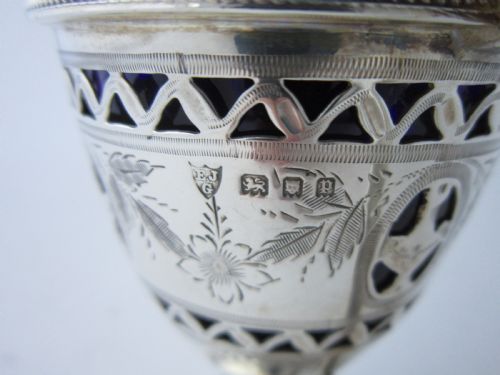 ANTIQUE GEORGE V STERLING SILVER CONDIMENT SET 192830 - ADDITIONAL PHOTO 11