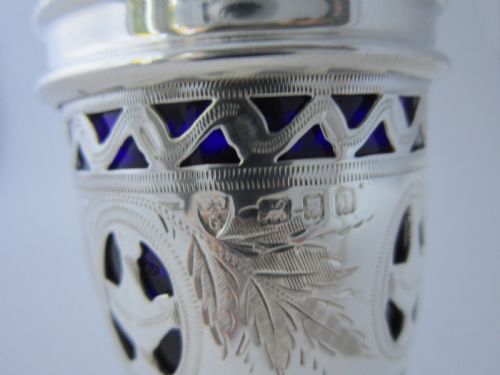 ANTIQUE GEORGE V STERLING SILVER CONDIMENT SET 192830 - ADDITIONAL PHOTO 12