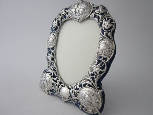 7 14 ANTIQUE VICTORIAN STERLING SILVER PHOTO FRAME 1897 - ADDITIONAL PHOTO 1