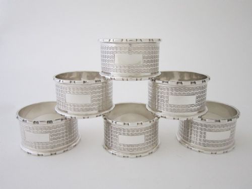 antique george vi sterling silver napkin rings 1939 - CATEGORY: ANTIQUE SILVER - DATED 1930