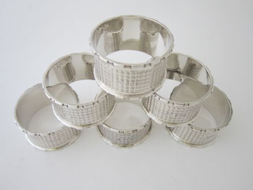 ANTIQUE GEORGE VI STERLING SILVER NAPKIN RINGS 1939 - ADDITIONAL PHOTO 2