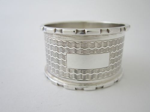 ANTIQUE GEORGE VI STERLING SILVER NAPKIN RINGS 1939 - ADDITIONAL PHOTO 4