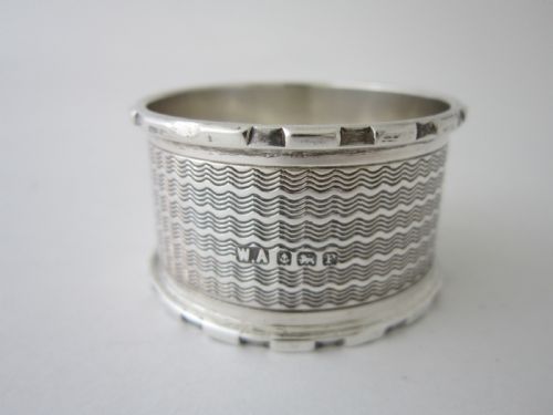 ANTIQUE GEORGE VI STERLING SILVER NAPKIN RINGS 1939 - ADDITIONAL PHOTO 6