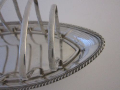 ANTIQUE EDWARDIAN STERLING SILVER TOAST RACK 1909 - ADDITIONAL PHOTO 5