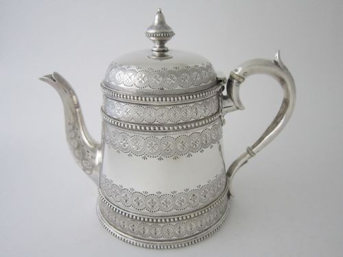 ANTIQUE VICTORIAN STERLING SILVER TEA COFFEE SET 1881 - ADDITIONAL PHOTO 6