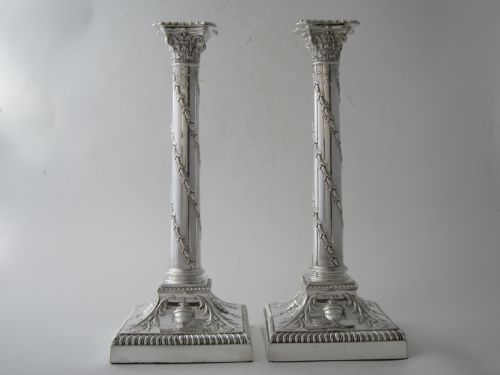 antique victorian sterling silver candlesticks 1893 - CATEGORY: ANTIQUE SILVER - DATED 1890