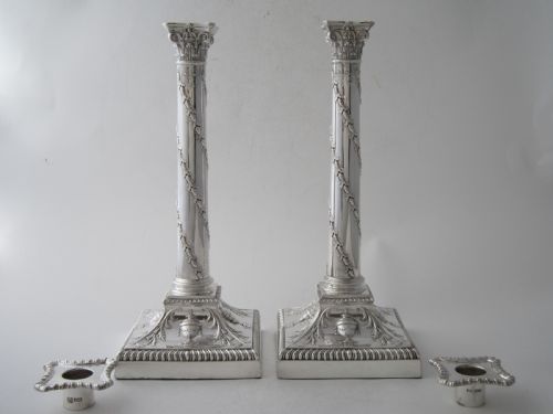 ANTIQUE VICTORIAN STERLING SILVER CANDLESTICKS 1893 - ADDITIONAL PHOTO 1