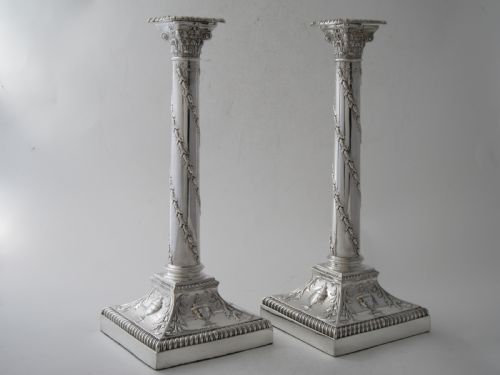 ANTIQUE VICTORIAN STERLING SILVER CANDLESTICKS 1893 - ADDITIONAL PHOTO 2