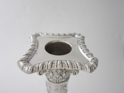ANTIQUE VICTORIAN STERLING SILVER CANDLESTICKS 1893 - ADDITIONAL PHOTO 3