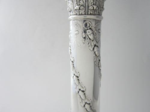 ANTIQUE VICTORIAN STERLING SILVER CANDLESTICKS 1893 - ADDITIONAL PHOTO 5