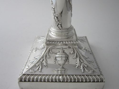 ANTIQUE VICTORIAN STERLING SILVER CANDLESTICKS 1893 - ADDITIONAL PHOTO 7