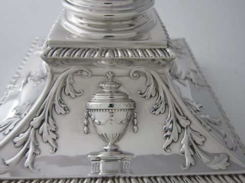 ANTIQUE VICTORIAN STERLING SILVER CANDLESTICKS 1893 - ADDITIONAL PHOTO 9