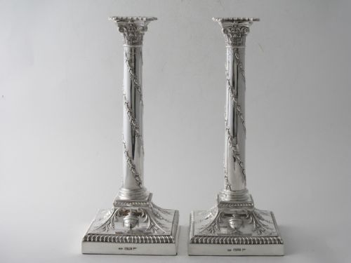 ANTIQUE VICTORIAN STERLING SILVER CANDLESTICKS 1893 - ADDITIONAL PHOTO 12