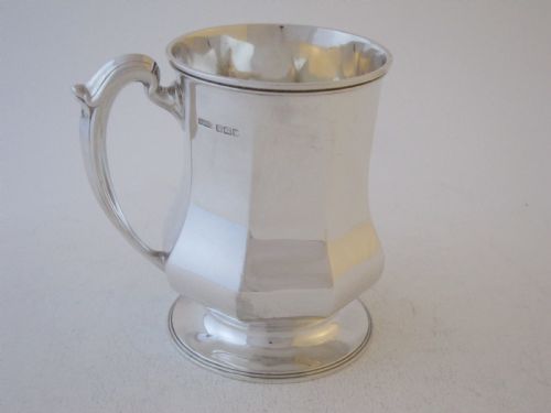 ANTIQUE GEORGE V STERLING SILVER PINT MUG 1933 - ADDITIONAL PHOTO 1