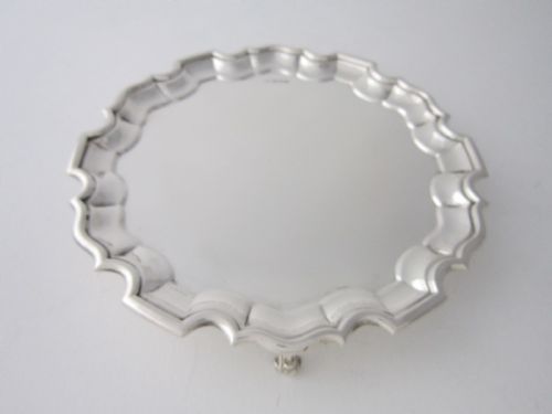 7 antique george v sterling silver salverdrinks tray 1915 - CATEGORY: ANTIQUE SILVER - DATED 1910