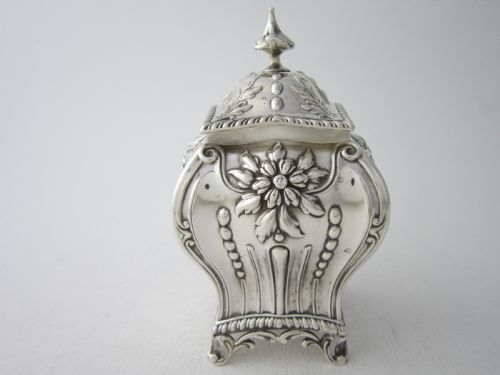 ANTIQUE EDWARDIAN STERLING SILVER TEA CADDY 1901 - ADDITIONAL PHOTO 3
