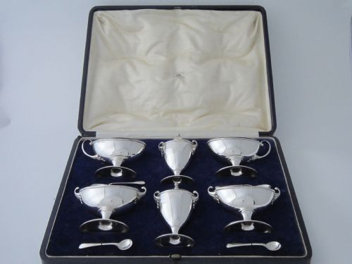 antique george v sterling silver condiment set 1925 - CATEGORY: ANTIQUE SILVER - DATED 1920