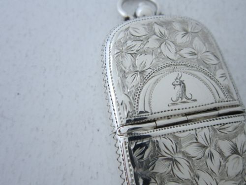 ANTIQUE VICTORIAN STERLING SILVER COMBINATION SOVEREIGNVESTA CASE 1896 - ADDITIONAL PHOTO 4
