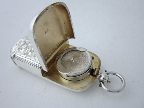 ANTIQUE VICTORIAN STERLING SILVER COMBINATION SOVEREIGNVESTA CASE 1896 - ADDITIONAL PHOTO 6