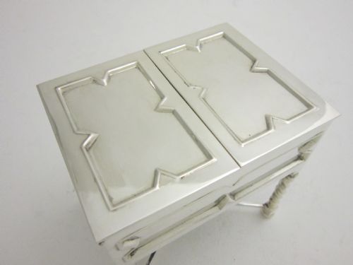 ANTIQUE GEORGE V STERLING SILVER TRINKET BOX 1922 - ADDITIONAL PHOTO 4