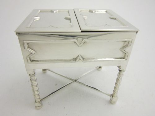 ANTIQUE GEORGE V STERLING SILVER TRINKET BOX 1922 - ADDITIONAL PHOTO 5