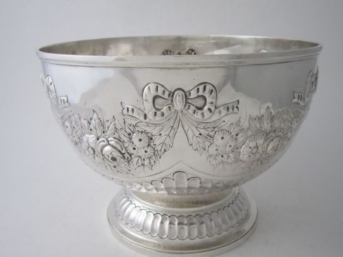 ANTIQUE VICTORIAN STERLING SILVER BOWL 1896 - ADDITIONAL PHOTO 1
