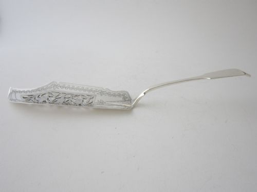 ANTIQUE VICTORIAN STERLING SILVER FIDDLE PATTERN FISH SLICE 1840 - ADDITIONAL PHOTO 1