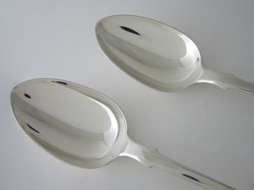 ANTIQUE VICTORIAN STERLING SILVER FIDDLE PATTERN BASTINGSERVING SPOONS 1838 - ADDITIONAL PHOTO 2