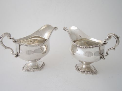antique george iii sterling silver sauce boats 1768 - CATEGORY: ANTIQUE SILVER - DATED 18TH CENTURY