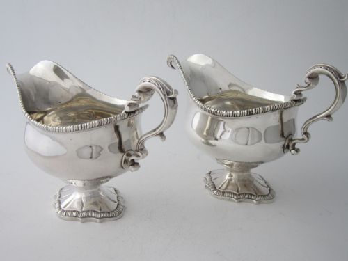 ANTIQUE GEORGE III STERLING SILVER SAUCE BOATS 1768 - ADDITIONAL PHOTO 1