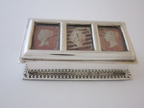 chester antique edwardian sterling silver stamp box 1901 - CATEGORY: ANTIQUE SILVER - DATED 1900