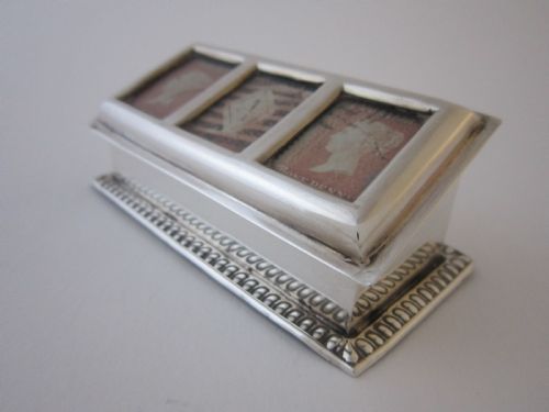 CHESTER ANTIQUE EDWARDIAN STERLING SILVER STAMP BOX 1901 - ADDITIONAL PHOTO 1
