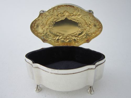 ANTIQUE EDWARDIAN STERLING SILVER TRINKET BOX 1904 - ADDITIONAL PHOTO 2