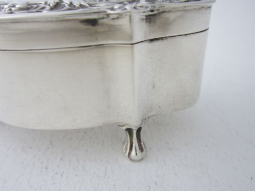 ANTIQUE EDWARDIAN STERLING SILVER TRINKET BOX 1904 - ADDITIONAL PHOTO 4