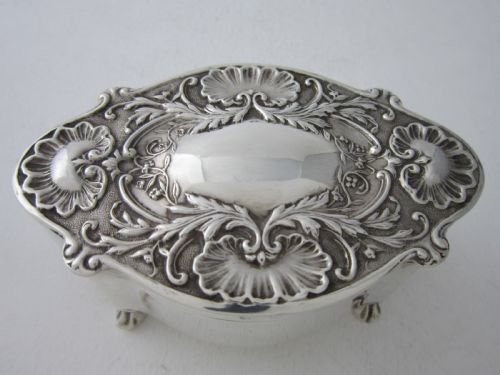 ANTIQUE EDWARDIAN STERLING SILVER TRINKET BOX 1904 - ADDITIONAL PHOTO 5