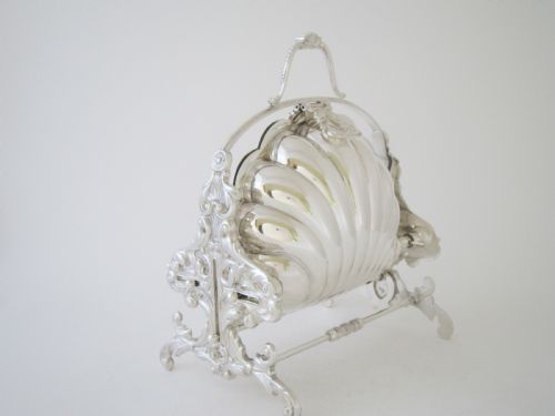 ELIZABETH II SILVER PLATED FOLDING BISCUIT BOX 1960'S - ADDITIONAL PHOTO 1