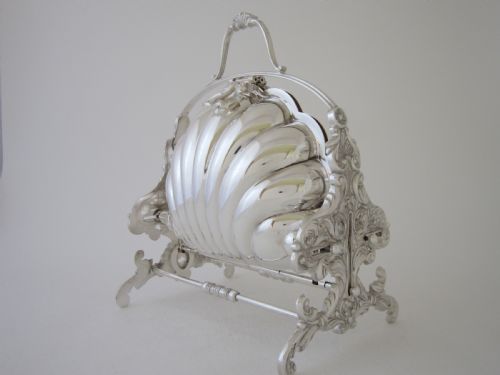 ELIZABETH II SILVER PLATED FOLDING BISCUIT BOX 1960'S - ADDITIONAL PHOTO 3