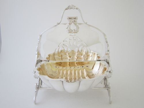 ELIZABETH II SILVER PLATED FOLDING BISCUIT BOX 1960'S - ADDITIONAL PHOTO 6