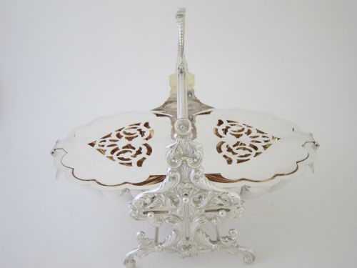 ELIZABETH II SILVER PLATED FOLDING BISCUIT BOX 1960'S - ADDITIONAL PHOTO 9
