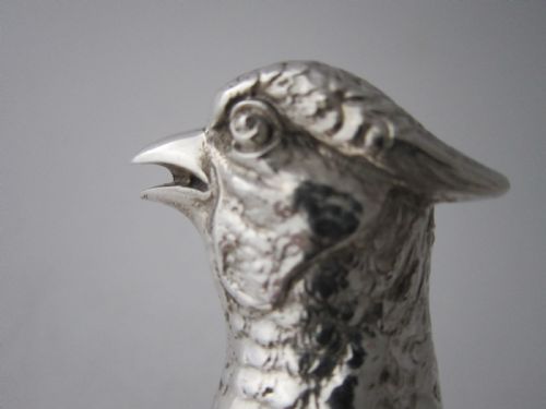 PAIR OF GARRARD STERLING SILVER CAST PHEASANTS 1969 - ADDITIONAL PHOTO 6